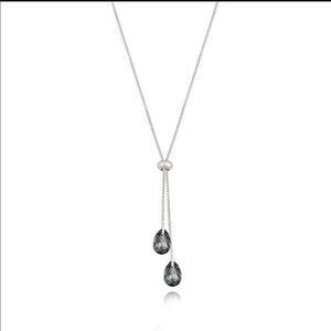 FINESSE SILVER NIGHT NECKLACE + WHITE RHODIUM PLATED